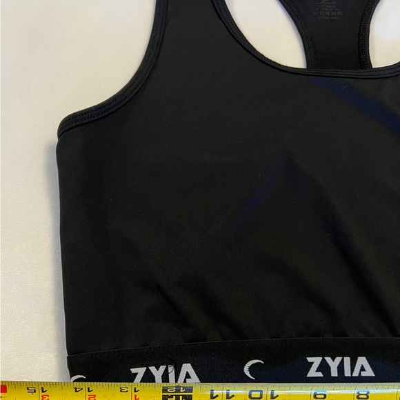 L ZYIA active comfort Sports Bra Black Large Racerback Unlined Unpadded Sportsw - Picture 3 of 5
